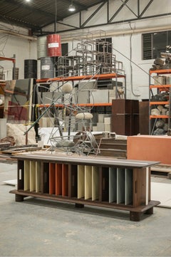 Walnut Modular Vinyl Storage Cabinet by José Dávila, MUARQII Colection