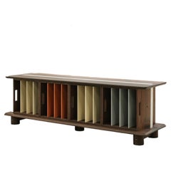 Walnut Modular Vinyl Storage Cabinet by José Dávila, MUARQII Colection