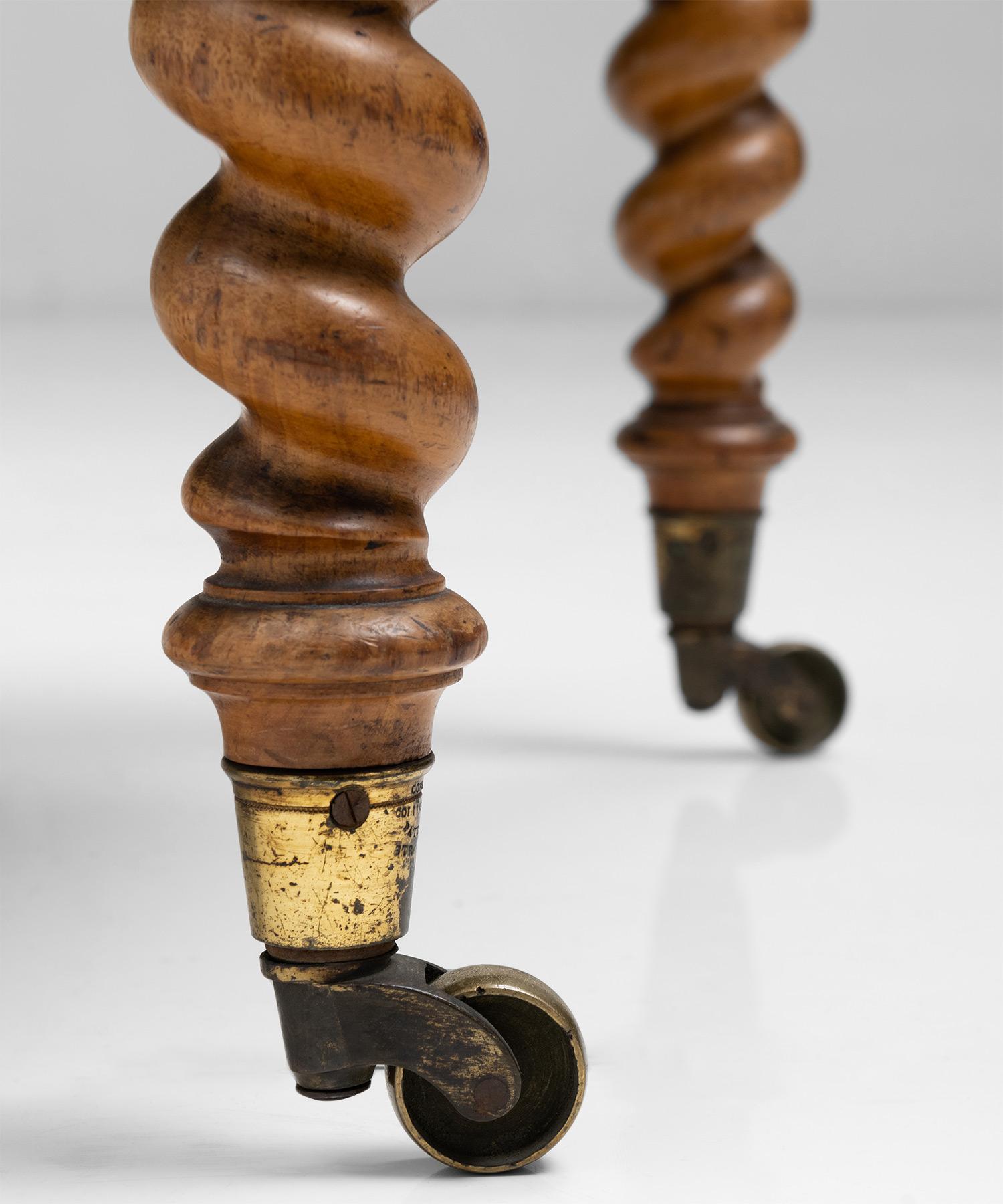 Walnut & Mohair Desk Chair by Hindley & Sons, England circa 1830 2