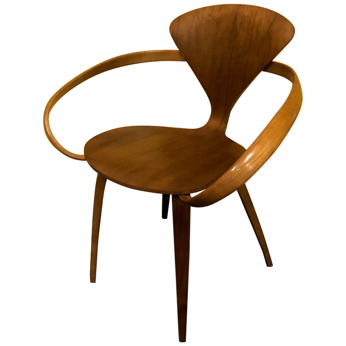 Walnut Molded Plywood Armchair / "Cherner Chair" by Norman Cherner