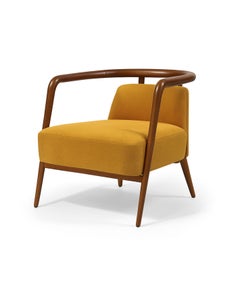 Nussbaum, senfbraun Moderner Essex-Sessel