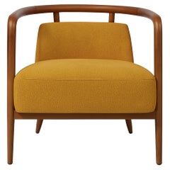 Walnut, Mustard Brown Modern Essex Armchair