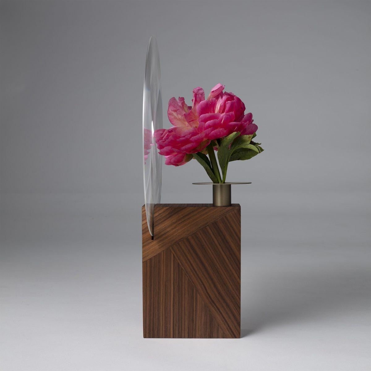 French Walnut Narcisse Vase by Najma Temsoury For Sale