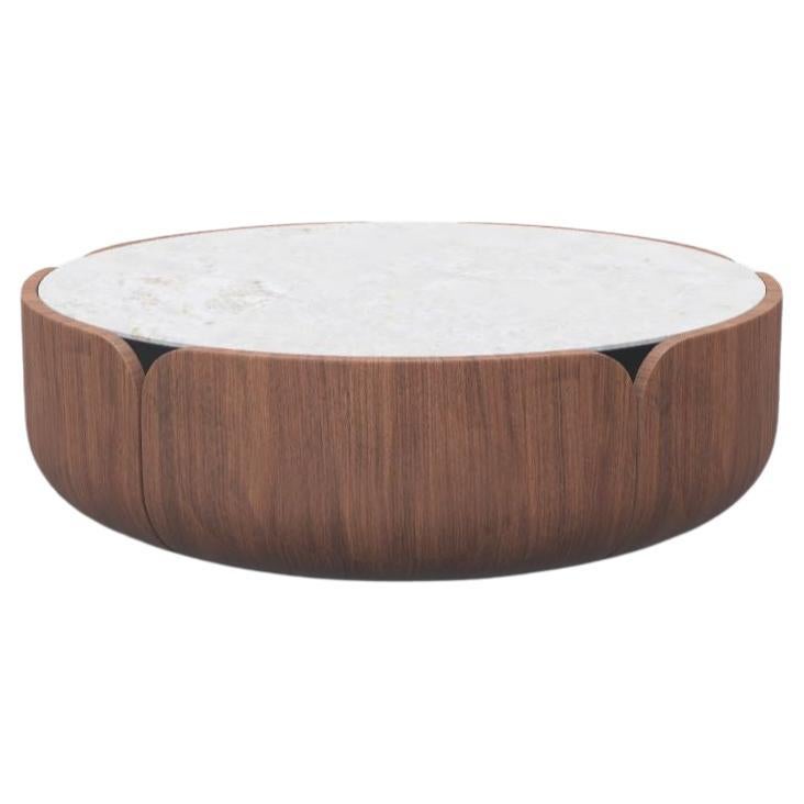Walnut Natur Bianco Namibia Bloom Coffee Table L by Milla & Milli For Sale