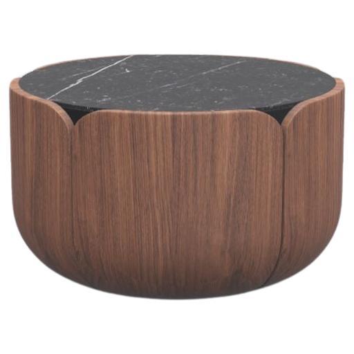 Walnut Natur Nero Marquina Bloom Coffee Table M by Milla & Milli