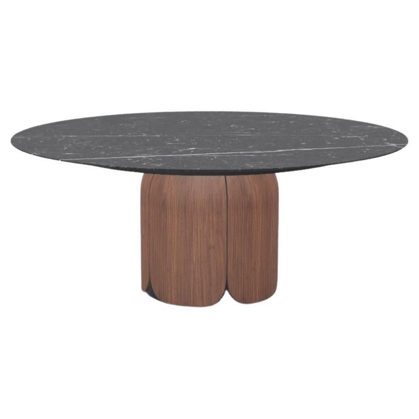 Walnut Natur Nero Marquina Bloom Dining Table by Milla & Milli For Sale