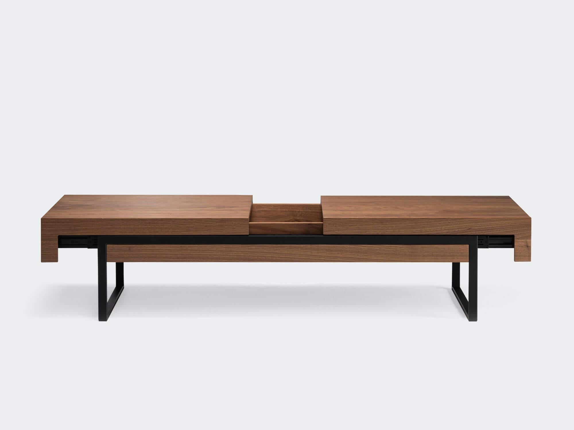 Contemporary Walnut Natur Offset Coffee Table L by Milla & Milli For Sale