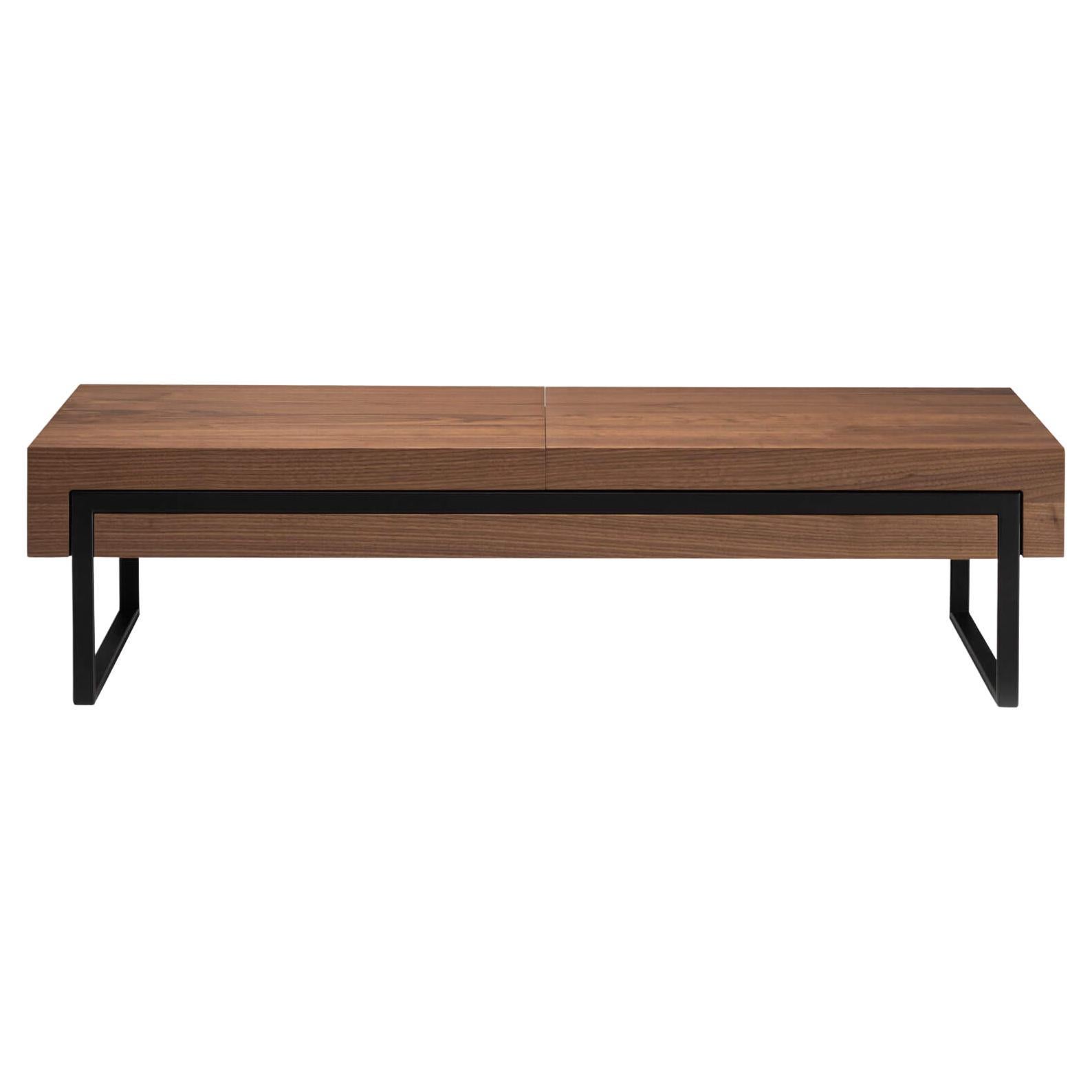 Walnut Natur Offset Coffee Table L by Milla & Milli For Sale