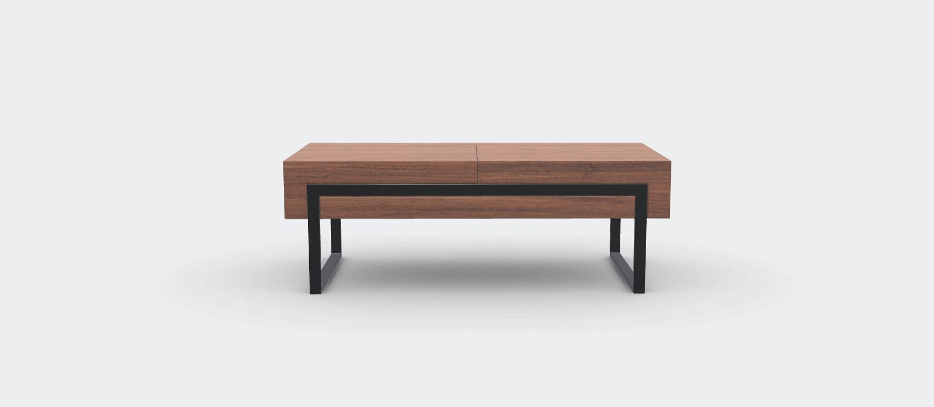 Walnut Natur Offset Coffee Table M by Milla & Milli
Signed by Maša Vukmanović, Jelena Lukač Kirš, Jakov Šrajer
Dimensions: W 100 x D 50 x H 35 cm 
Materials: Walnut Natur, Black Metal. 


Offset Coffee Table:
Just like the drink it is named after;