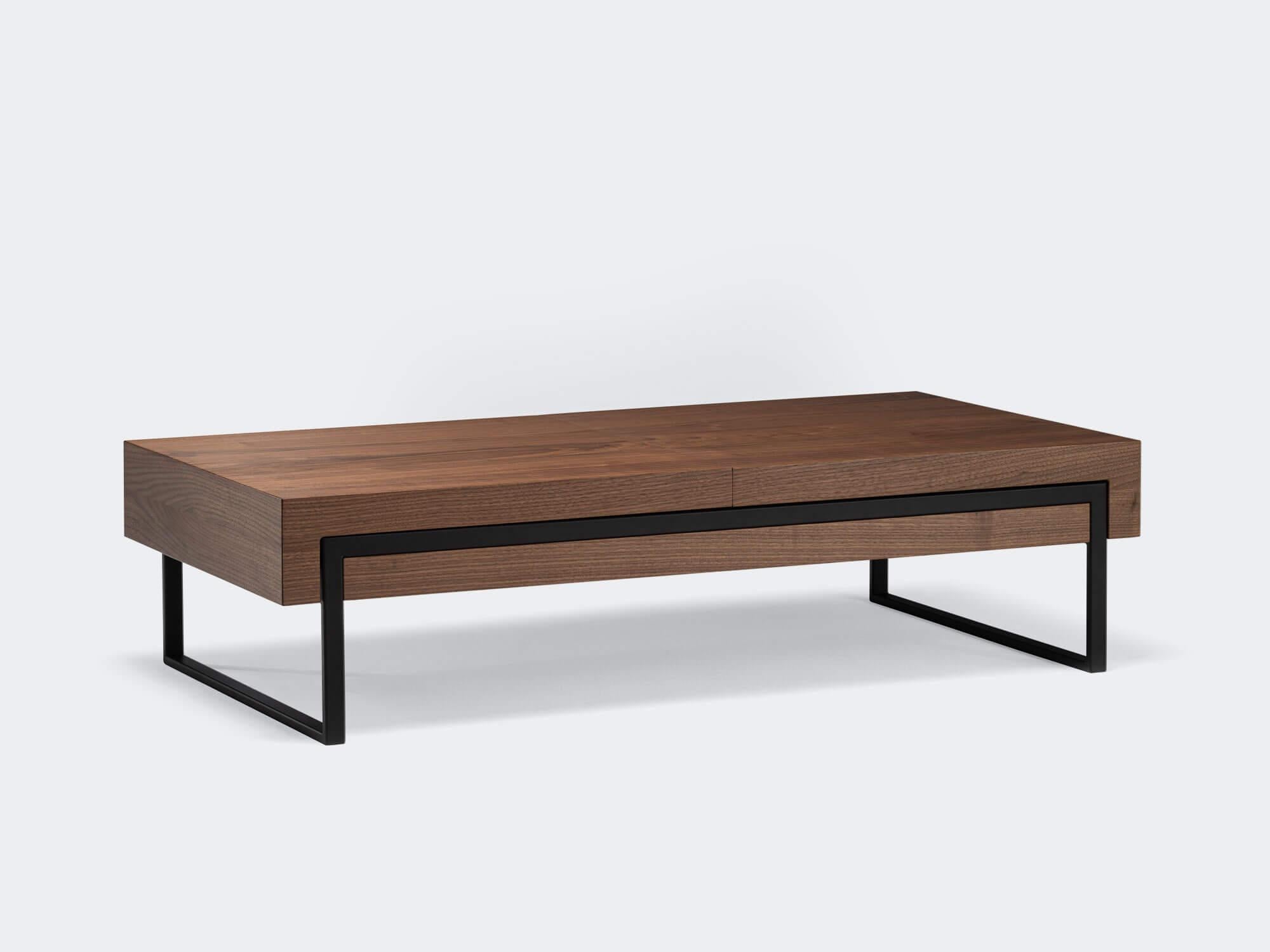 Croatian Walnut Natur Offset Coffee Table M by Milla & Milli For Sale