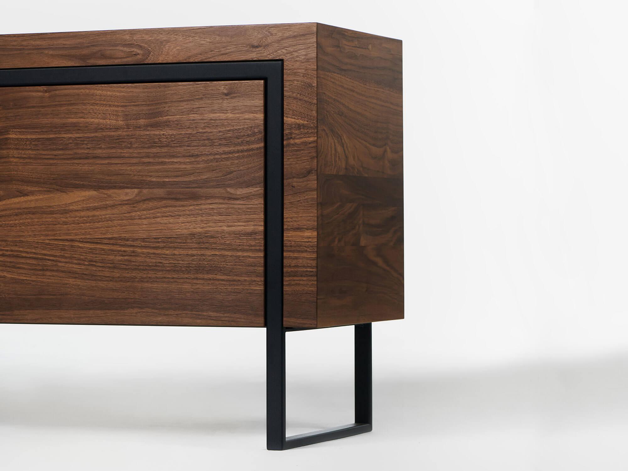 Contemporary Walnut Natur Offset Sideboard L by Milla & Milli For Sale
