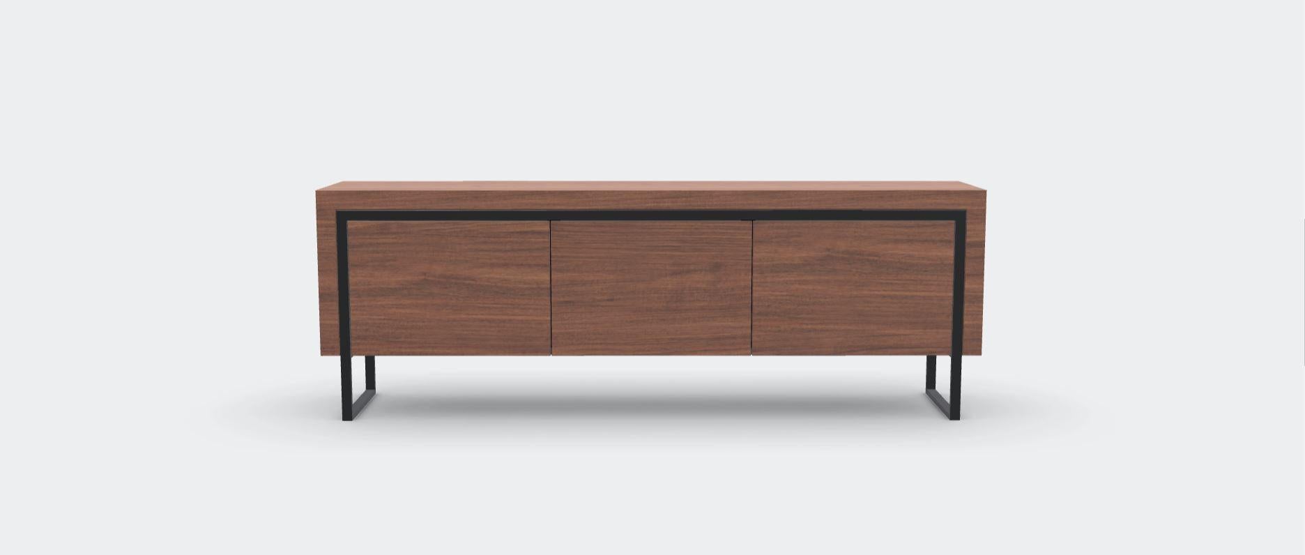 Walnut Natur Offset Sideboard M by Milla & Milli
Signed by Maša Vukmanović, Jelena Lukač Kirš, Jakov Šrajer
Dimensions: W 200 x D 42 x H 70 cm 
Materials: Walnut Natur, Black Metal. 


Offset Sideboard:
The sideboard is another beautiful example of