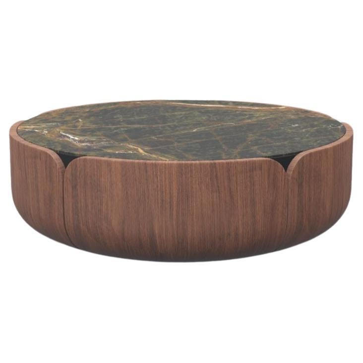 Walnut Natur Picasso Green Bloom Coffee Table L by Milla & Milli For Sale