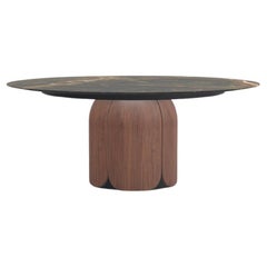 Walnut Natur Picasso Green Bloom Dining Table by Milla & Milli