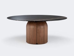 Walnut Natur Sahara Noir Bloom Dining Table by Milla & Milli