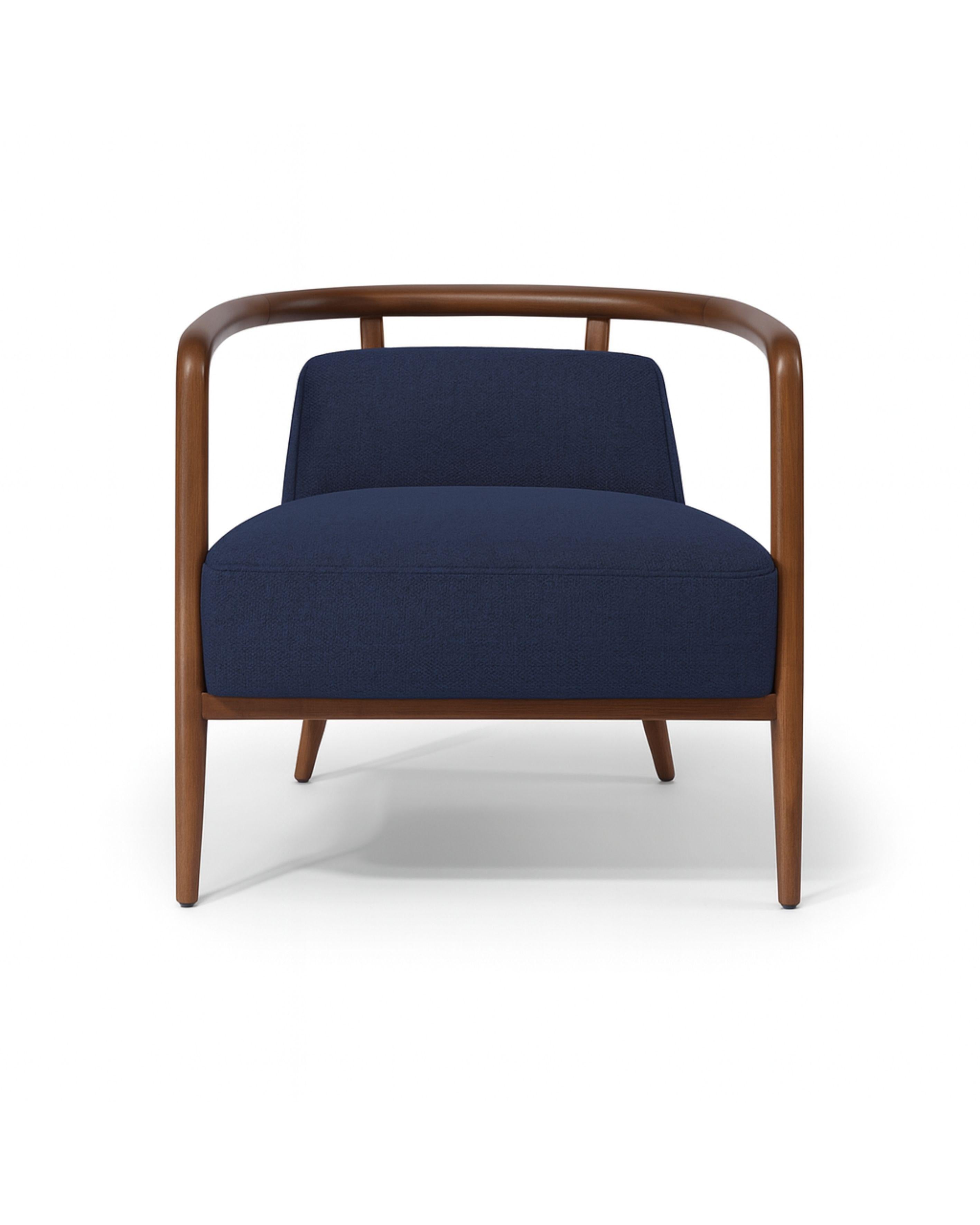 Nogal, azul marino Sillón moderno Essex Escandinavo moderno en venta