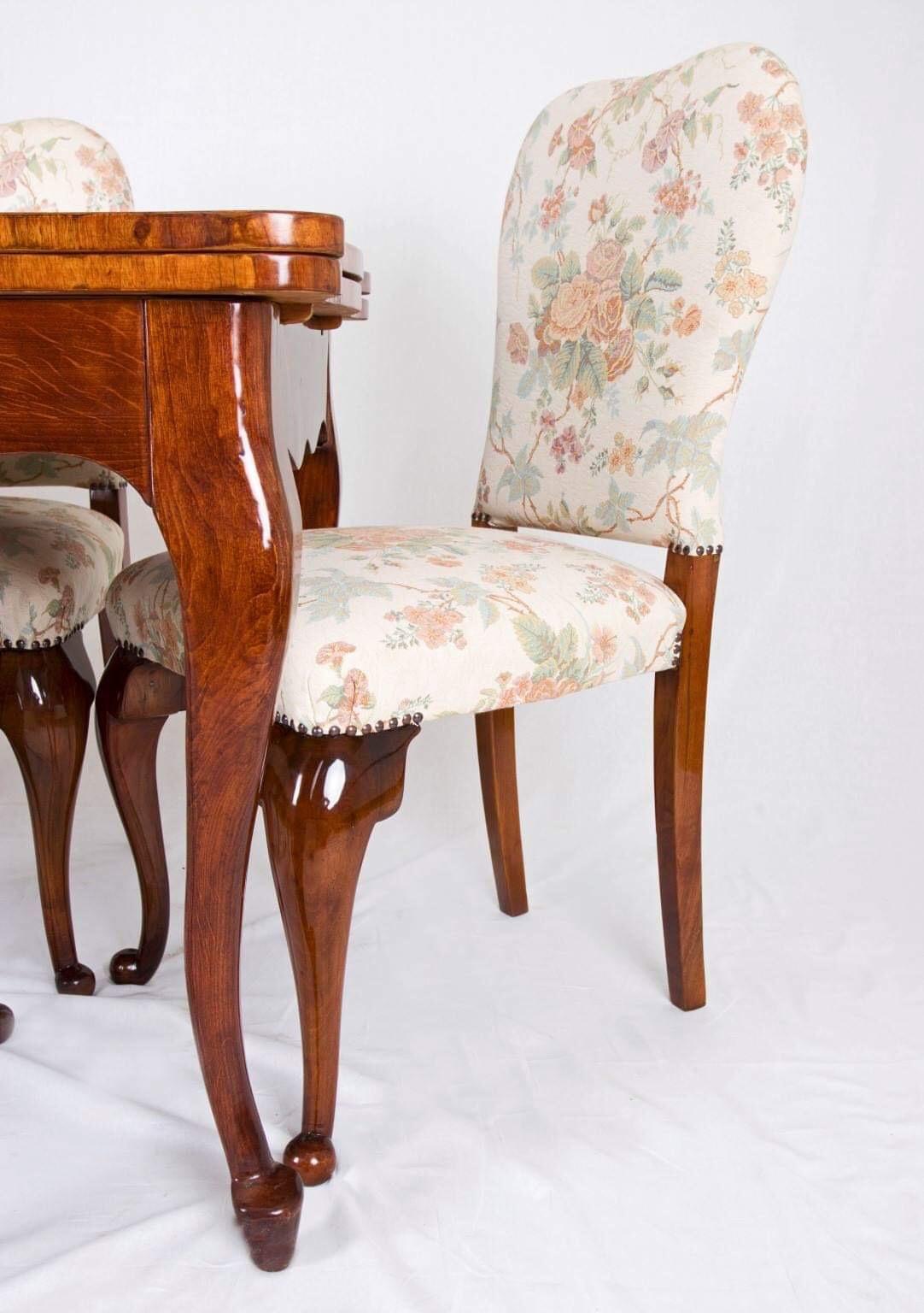 Walnut Neobarokk Dinner Set of 6 Chairs Ám Table For Sale 8