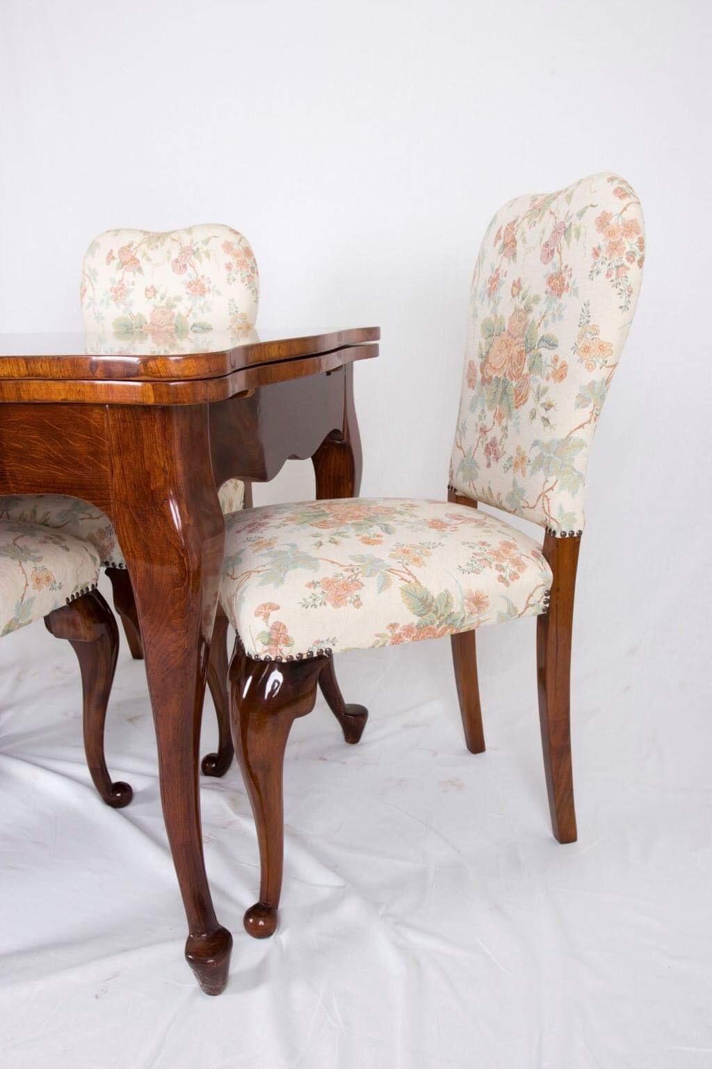 Walnut Neobarokk Dinner Set of 6 Chairs Ám Table For Sale 10