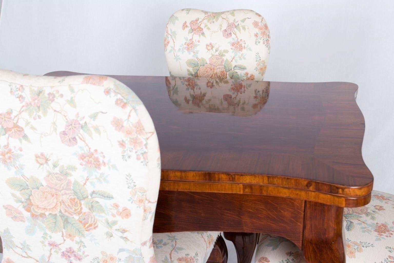 Walnut Neobarokk Dinner Set of 6 Chairs Ám Table For Sale 11