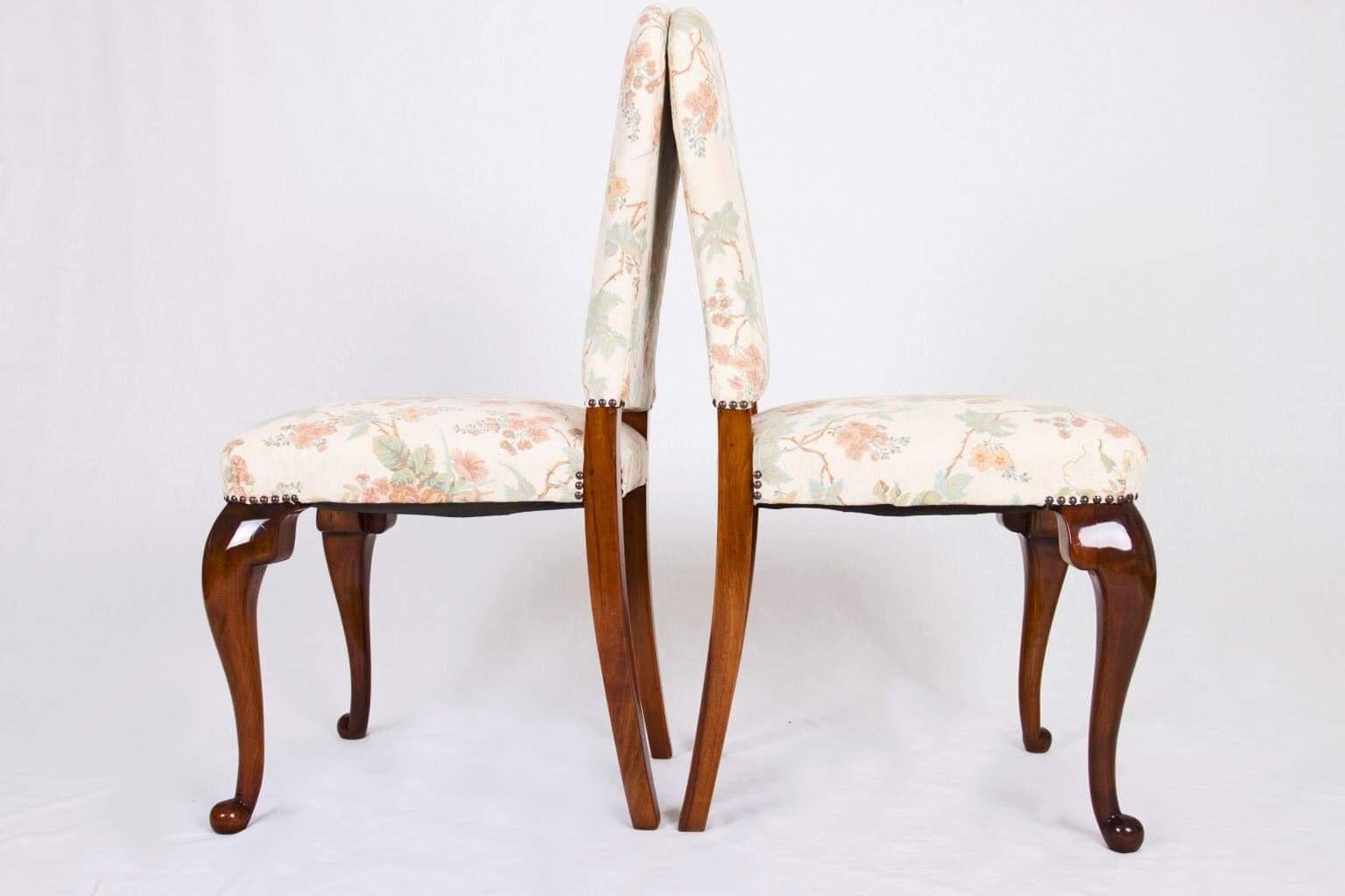 Baroque Walnut Neobarokk Dinner Set of 6 Chairs Ám Table For Sale