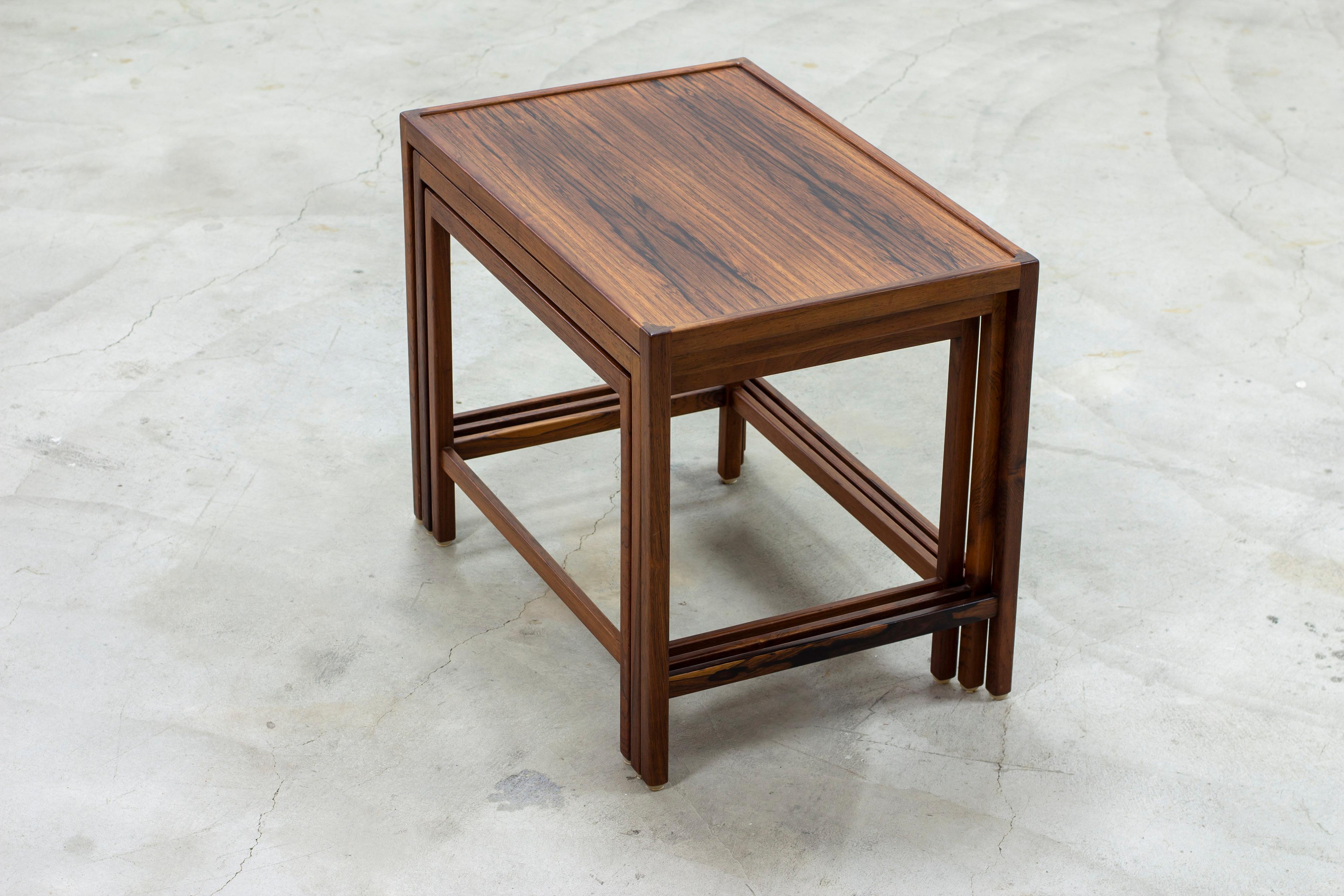 Scandinavian Modern Walnut nesting tables by Kurt Østervig for Jason Møbler, Denmark 1960s
