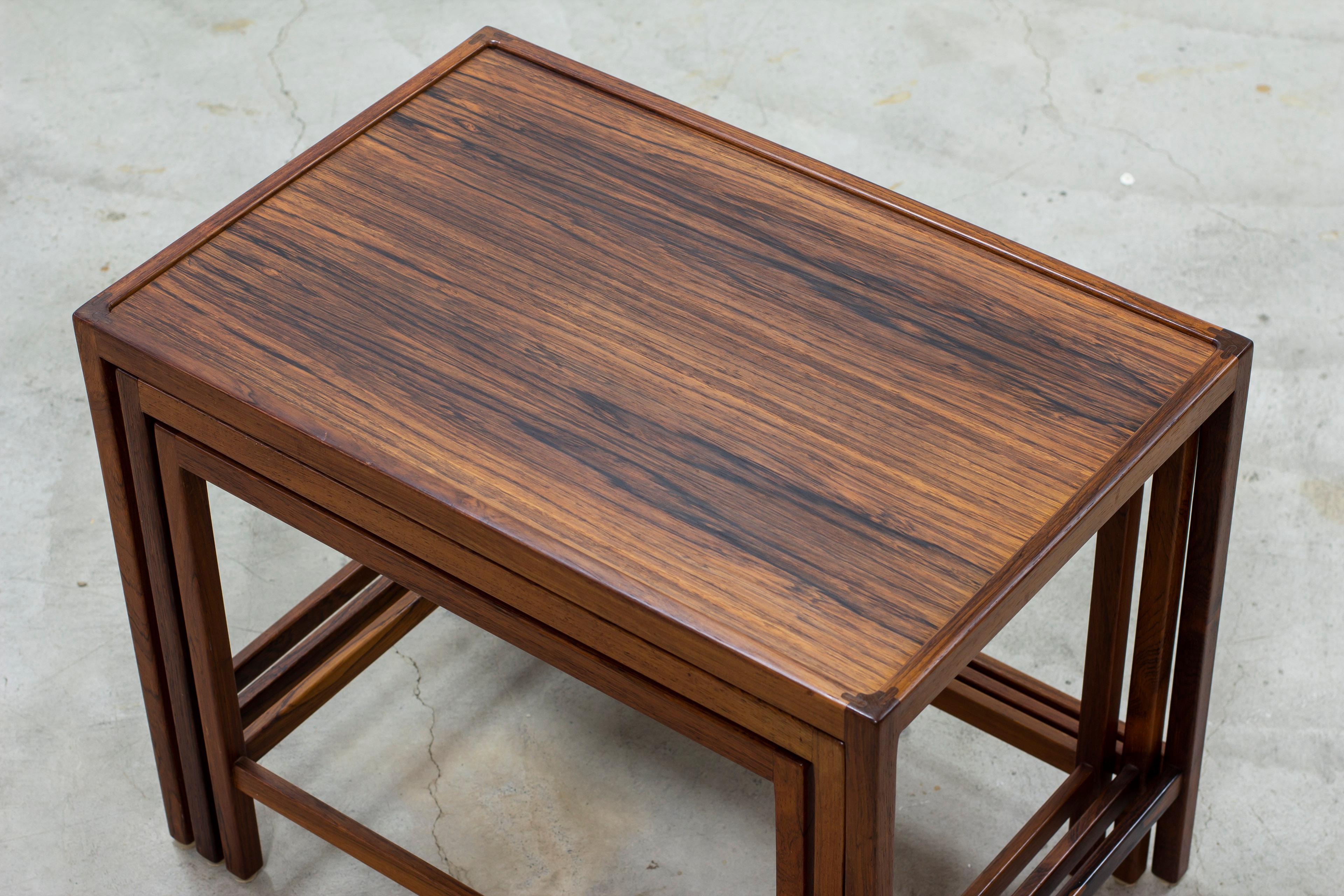 Mid-20th Century Walnut nesting tables by Kurt Østervig for Jason Møbler, Denmark 1960s