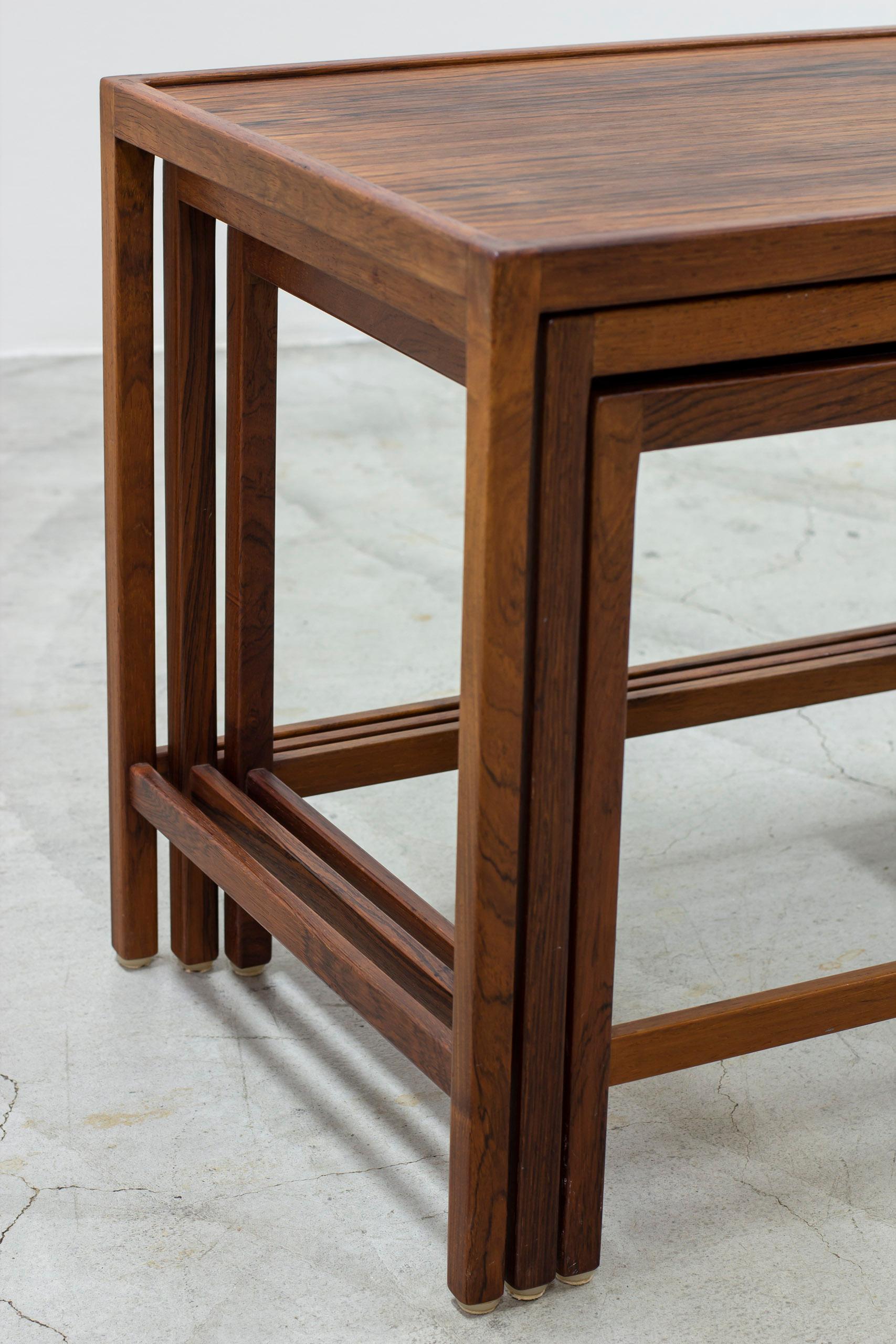 Walnut nesting tables by Kurt Østervig for Jason Møbler, Denmark 1960s 1