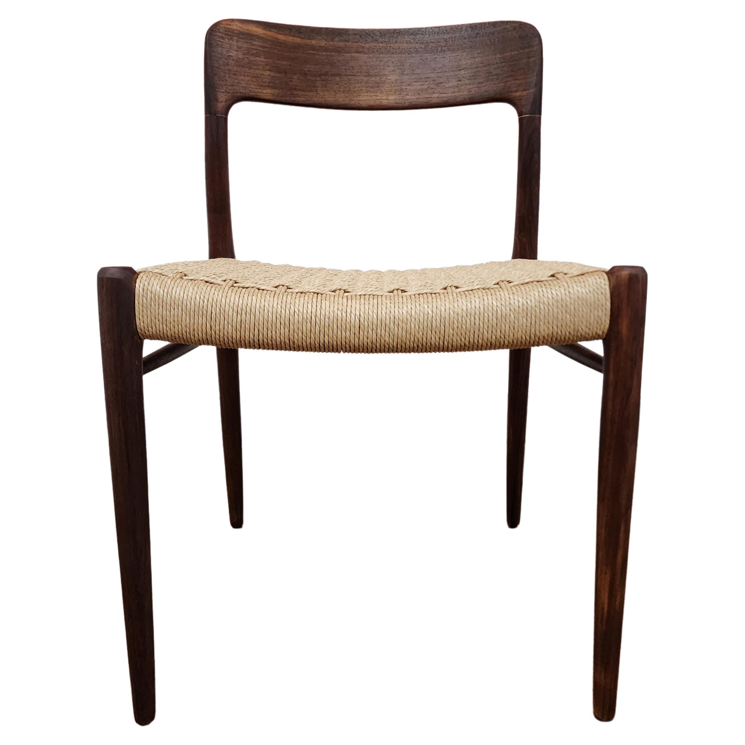 Walnut Niels Moller Model 75 Side Chair For Sale