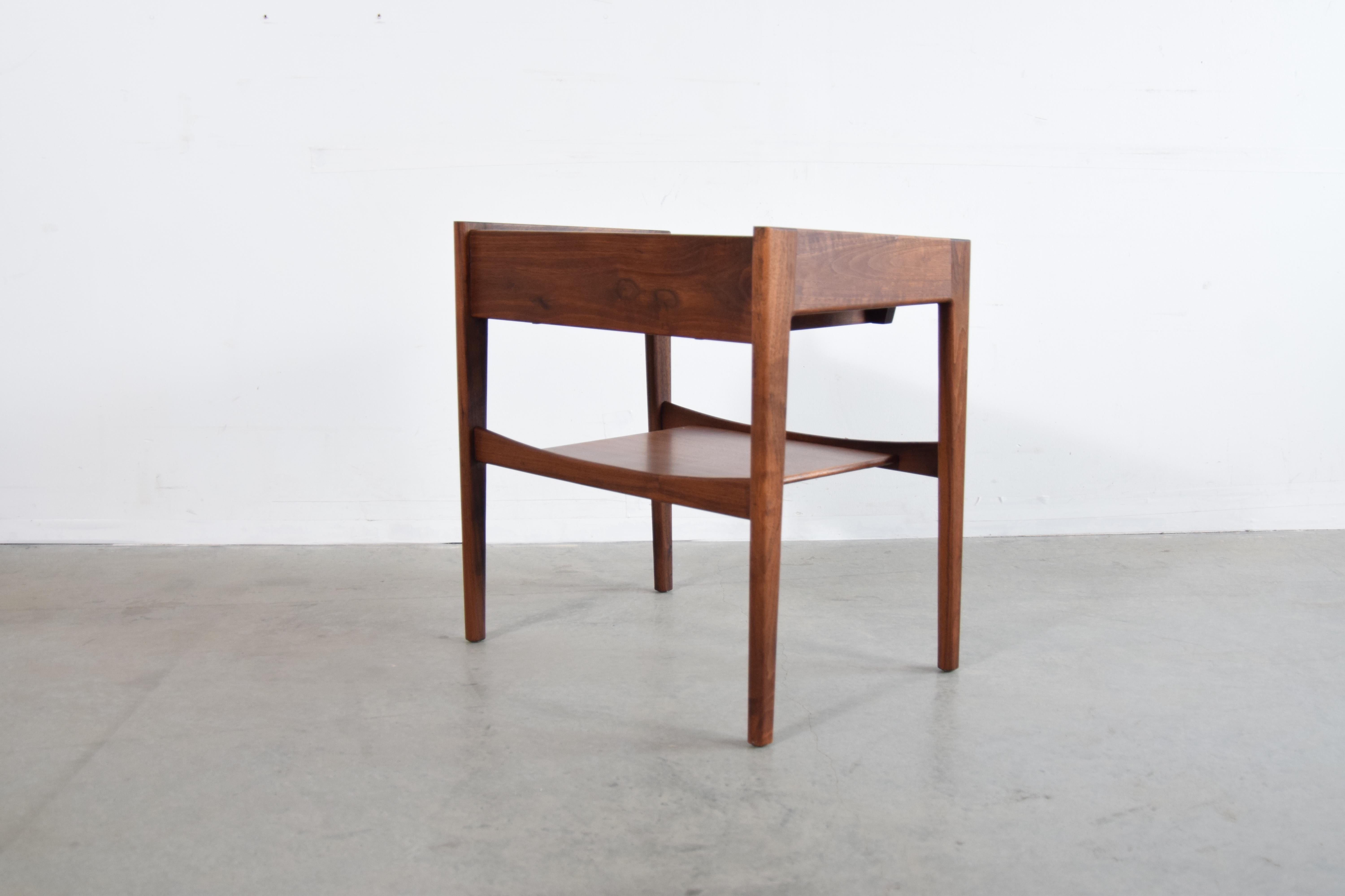 Mid-Century Modern Walnut Night Stand or End Table by Jens Risom