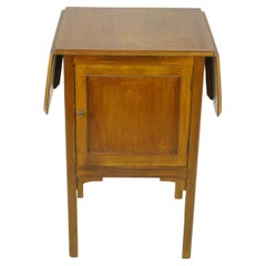 Walnut Nightstand, Lamp Table, End Table with Drop Leaves, Scotland 1930