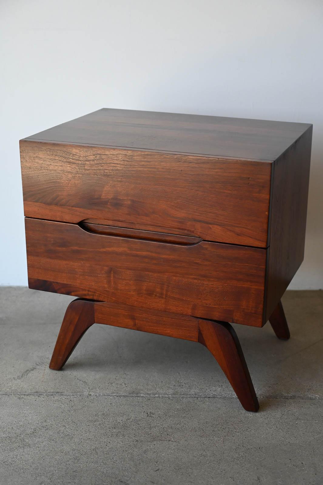 American Walnut Nightstand or End Table by Ace-Hi of California, ca. 1960