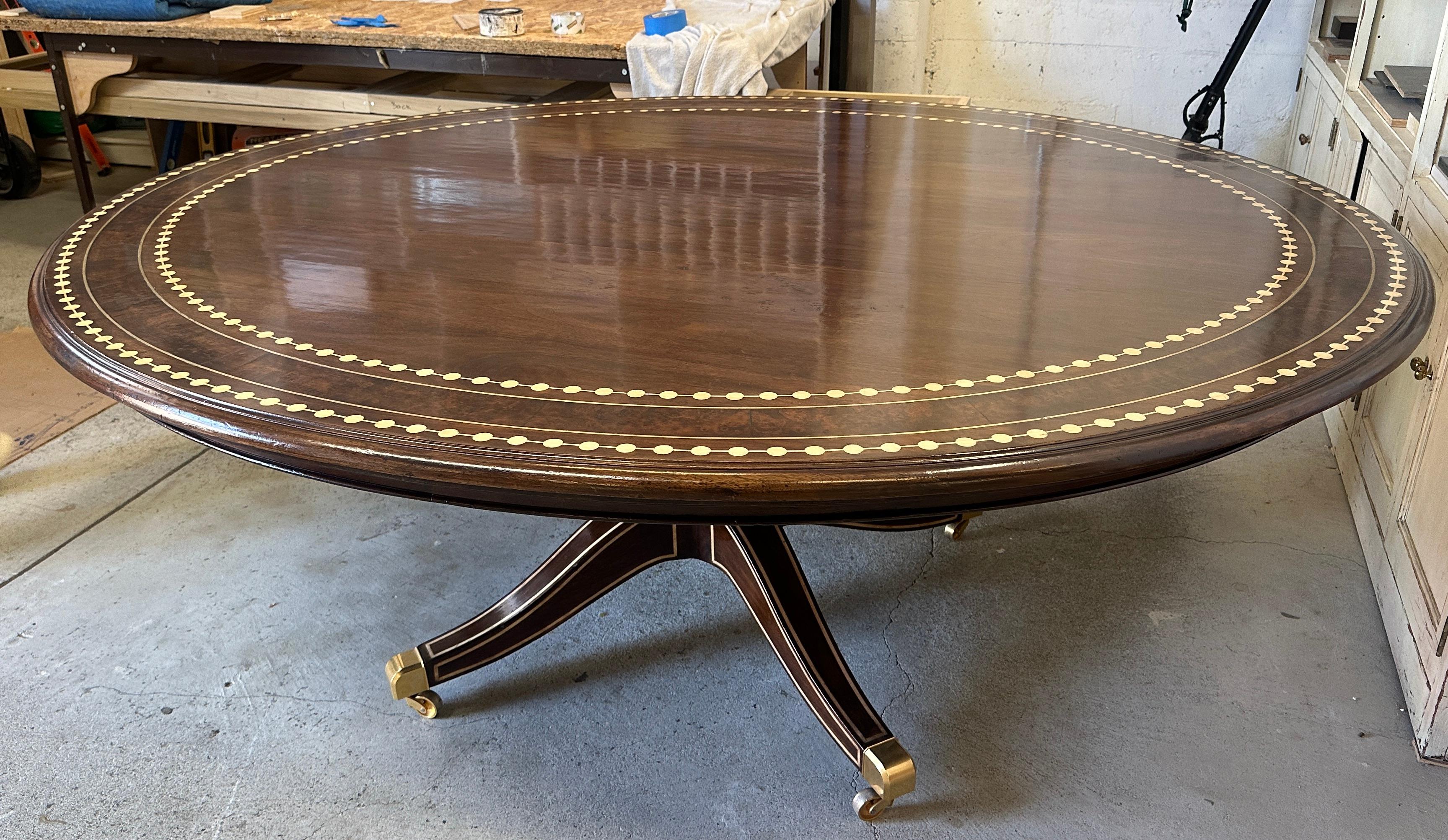 This table is a authentic reproduction of a Dining Table owned by
Ann Getty. Ann Getty House offered certain reproductions to the public
via high end showrooms. The Table is fabricated in oak and walnut exactly
as the original one. The original sold