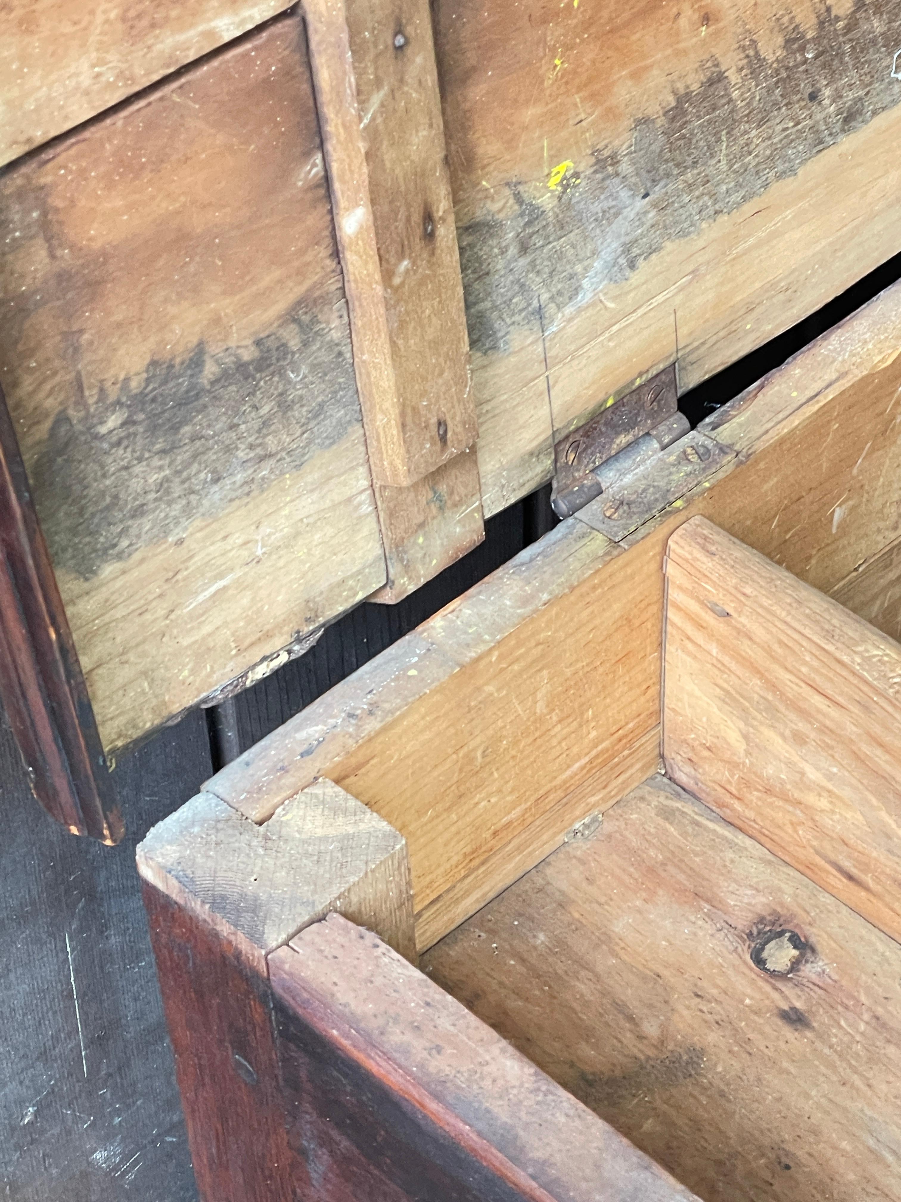 Walnut + Oak Mission Trunk Bedroom Chest or Dressing Bench For Sale 4