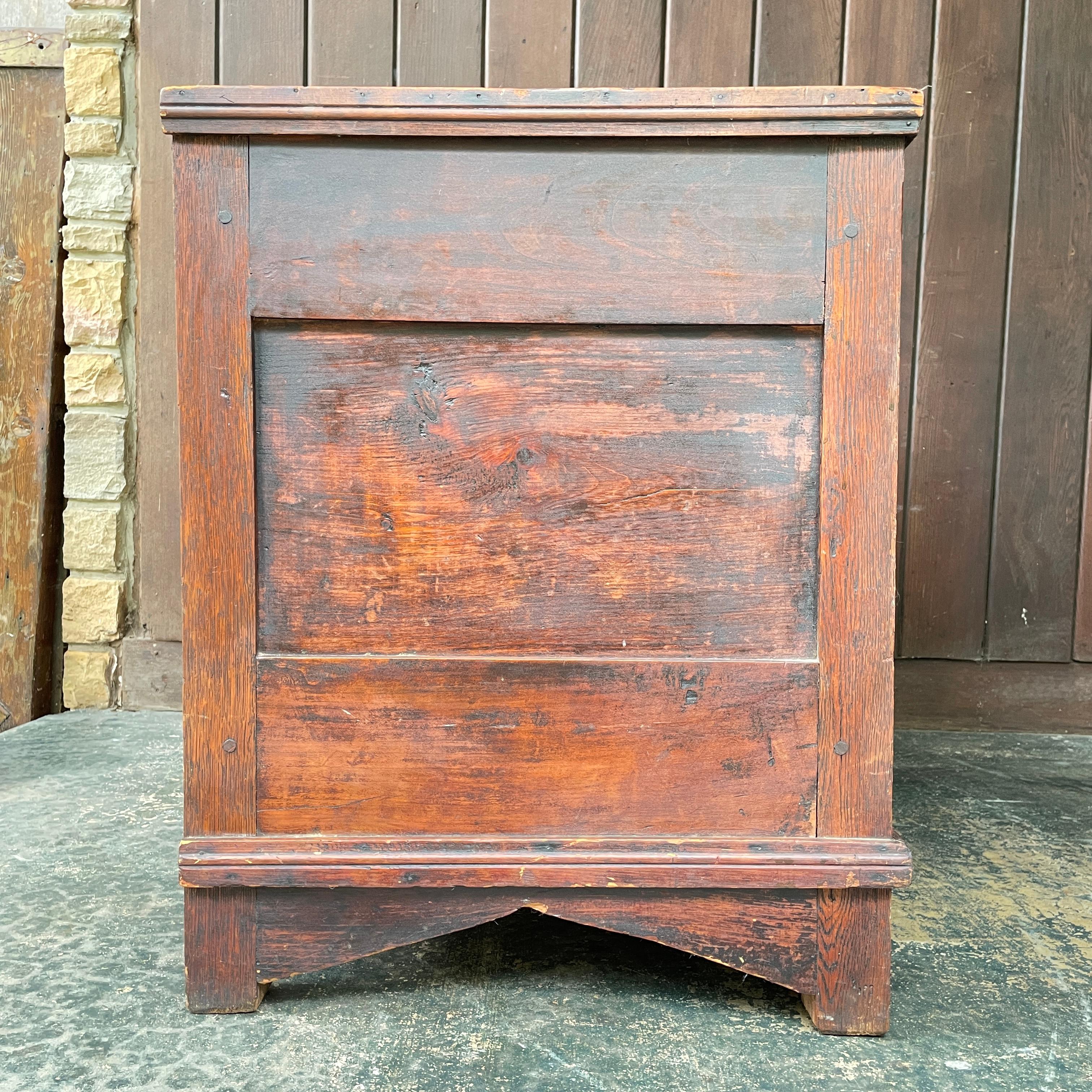 Walnut + Oak Mission Trunk Bedroom Chest or Dressing Bench For Sale 7