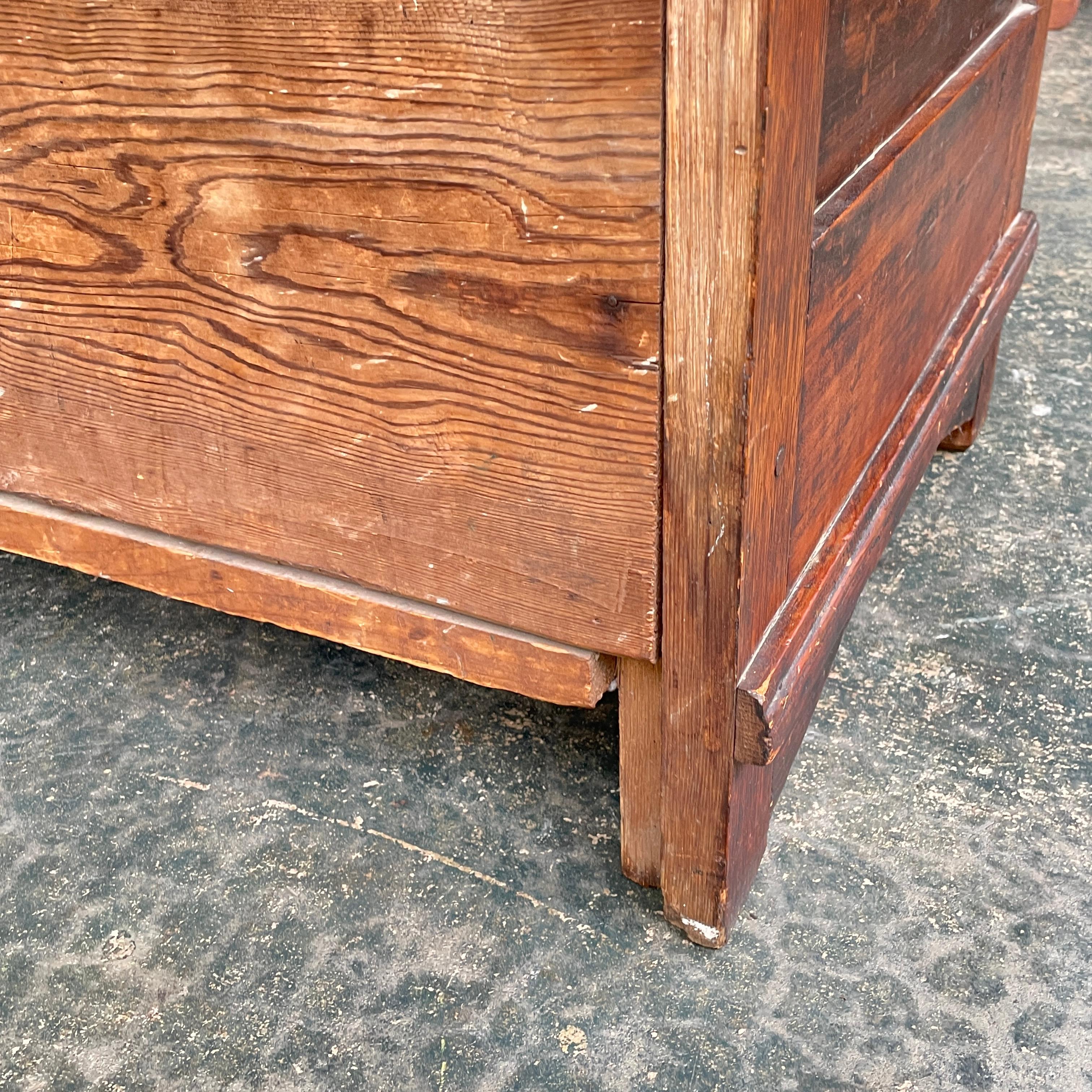 Walnut + Oak Mission Trunk Bedroom Chest or Dressing Bench For Sale 9