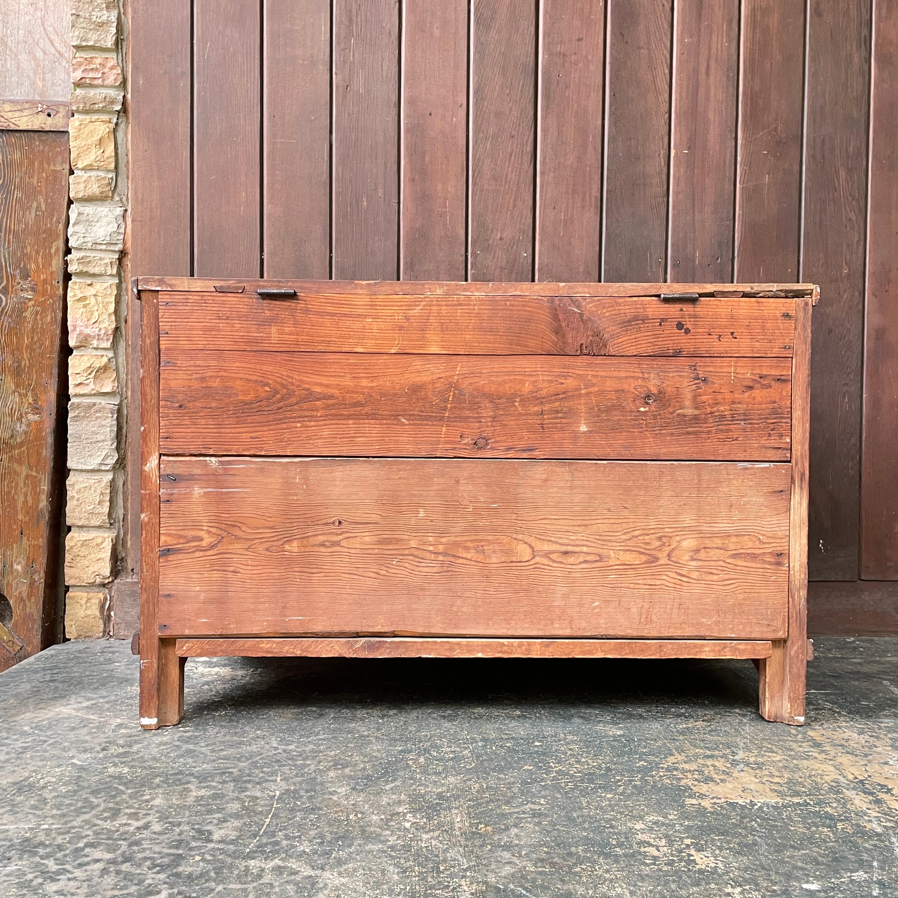 Walnut + Oak Mission Trunk Bedroom Chest or Dressing Bench For Sale 10