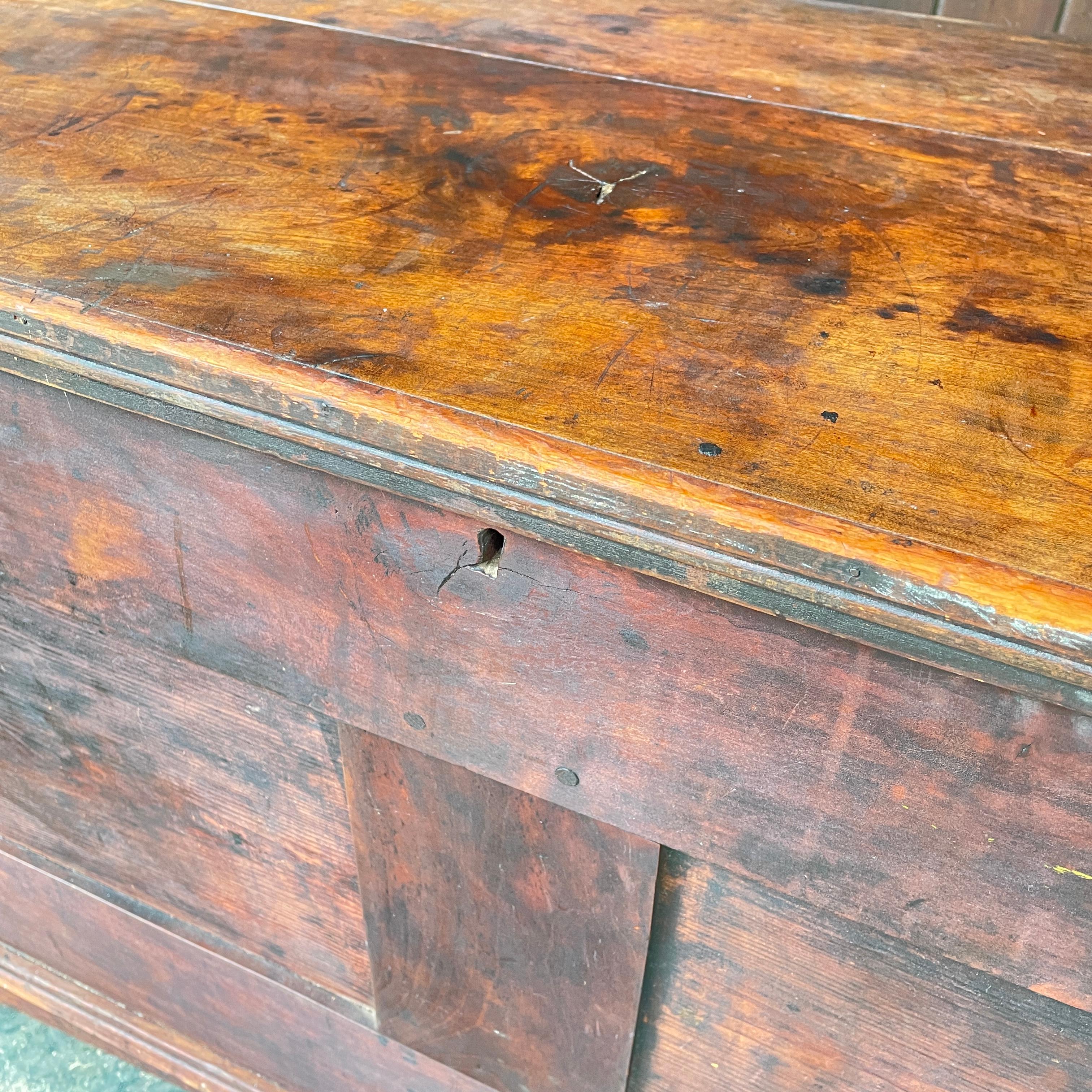 Hand-Crafted Walnut + Oak Mission Trunk Bedroom Chest or Dressing Bench For Sale