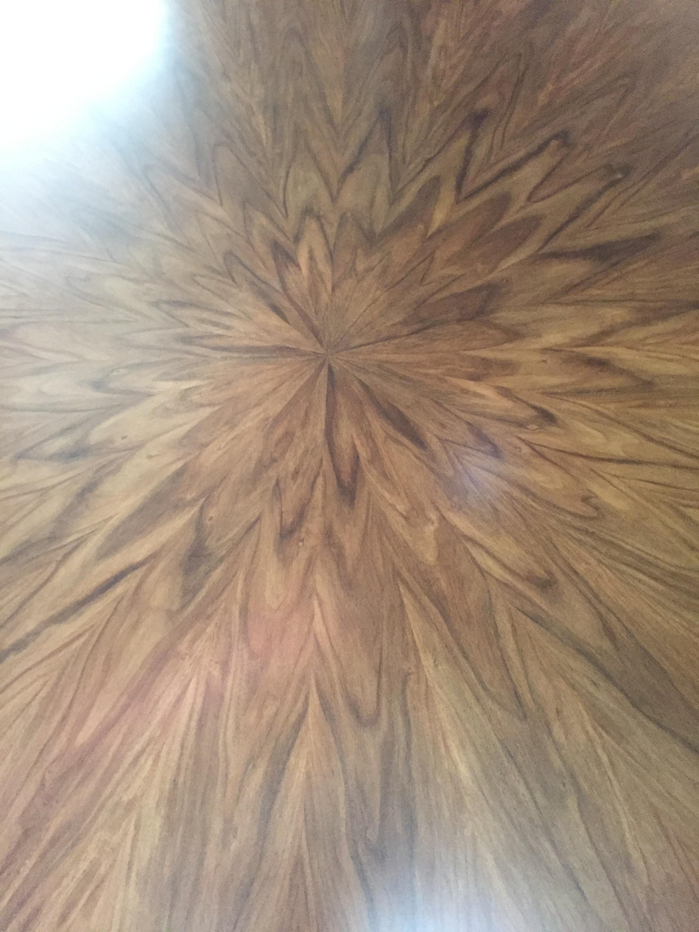 Walnut, Oak or Rosewood Round or Square Dining Table For Sale 2
