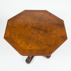 Walnut Octagonal Center Table, Danish, circa 1880