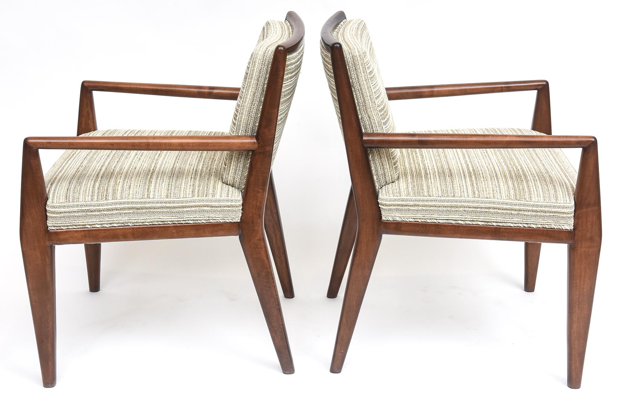 American Walnut Open Armchairs by T.H. Robsjohn-Gibbings for Widdicomb For Sale