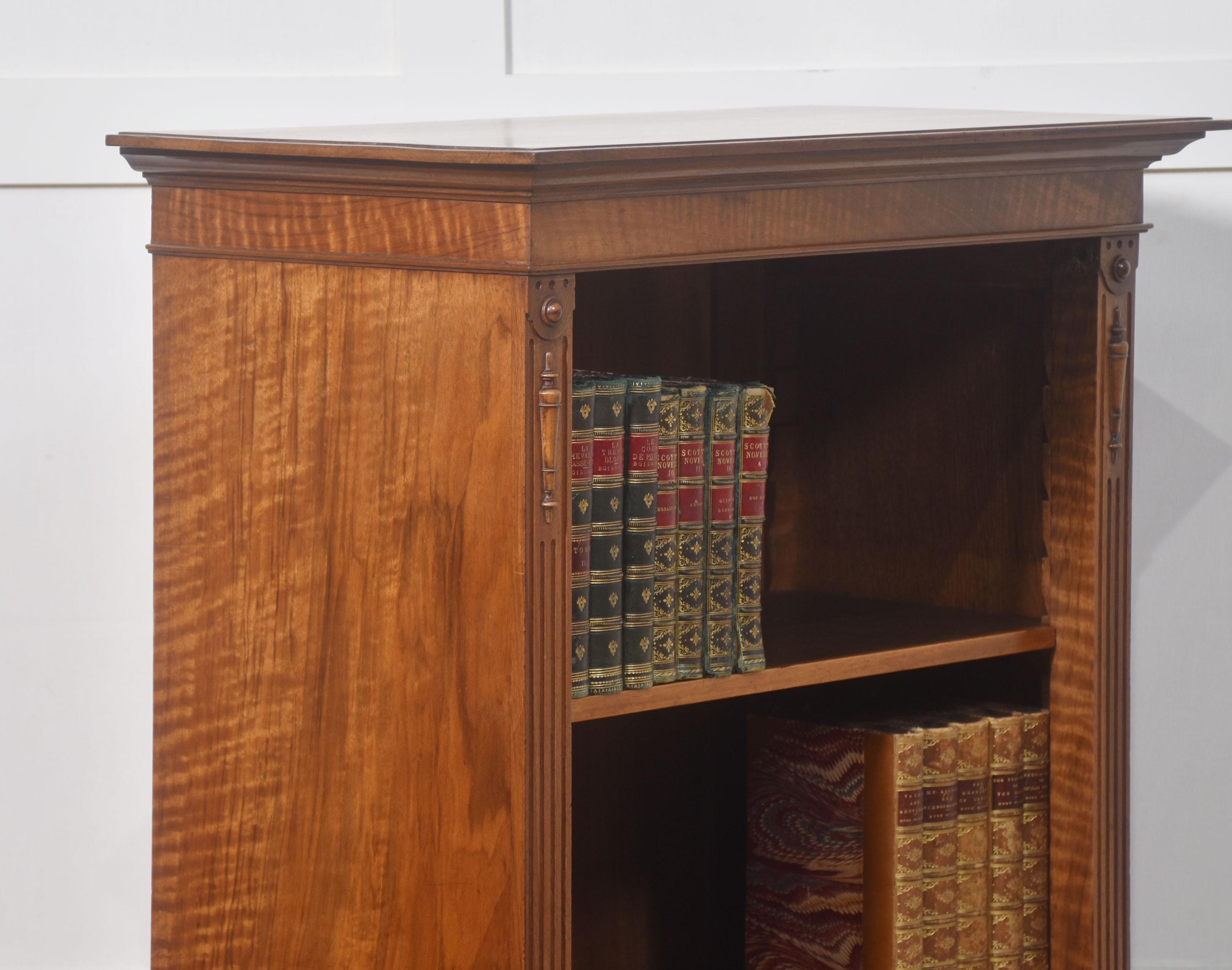 Walnut open bookcase For Sale 2