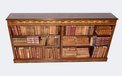 Walnut Open Bookcase, Regency Inlay Bookcases Study Interiors
