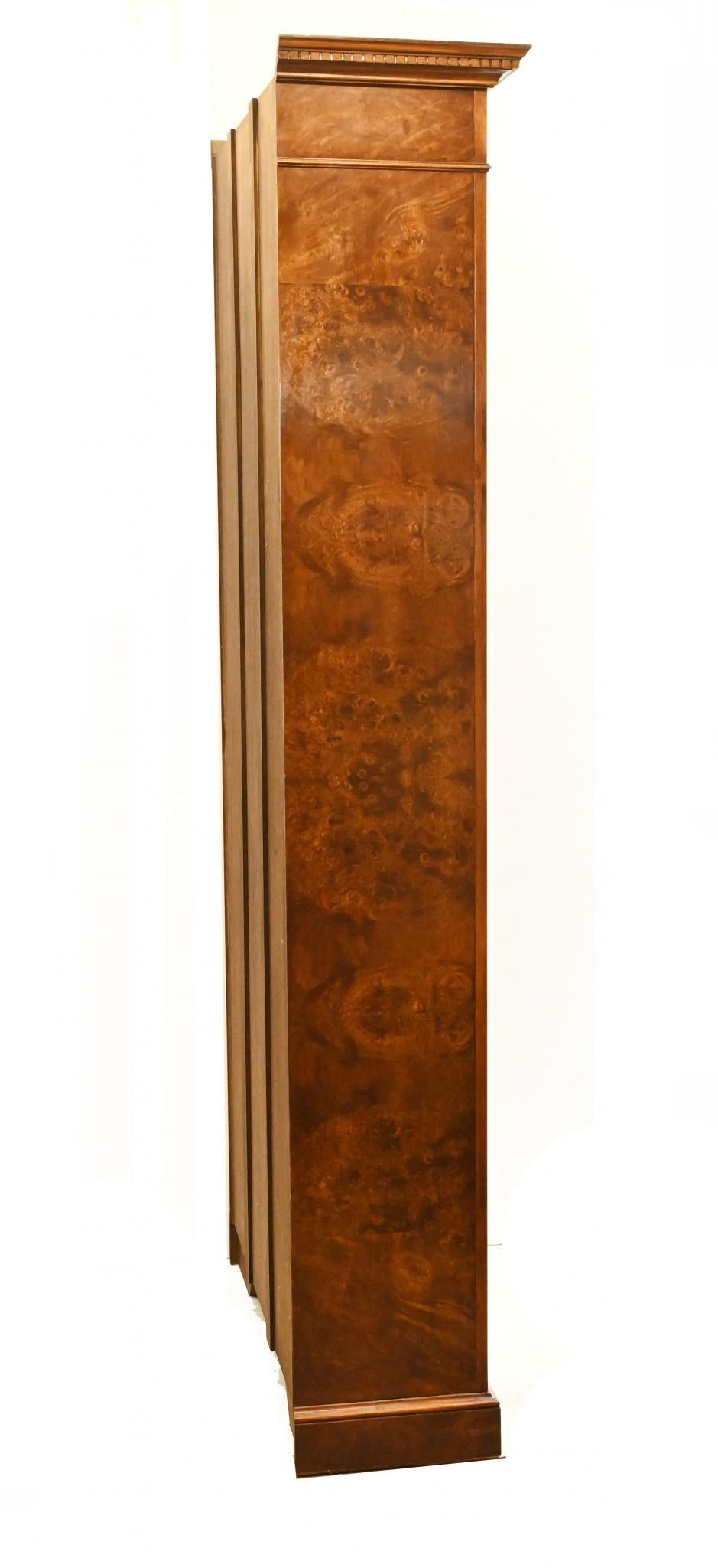Walnut Open Bookcase - Sheraton Regency Bookcases Open Front For Sale 1