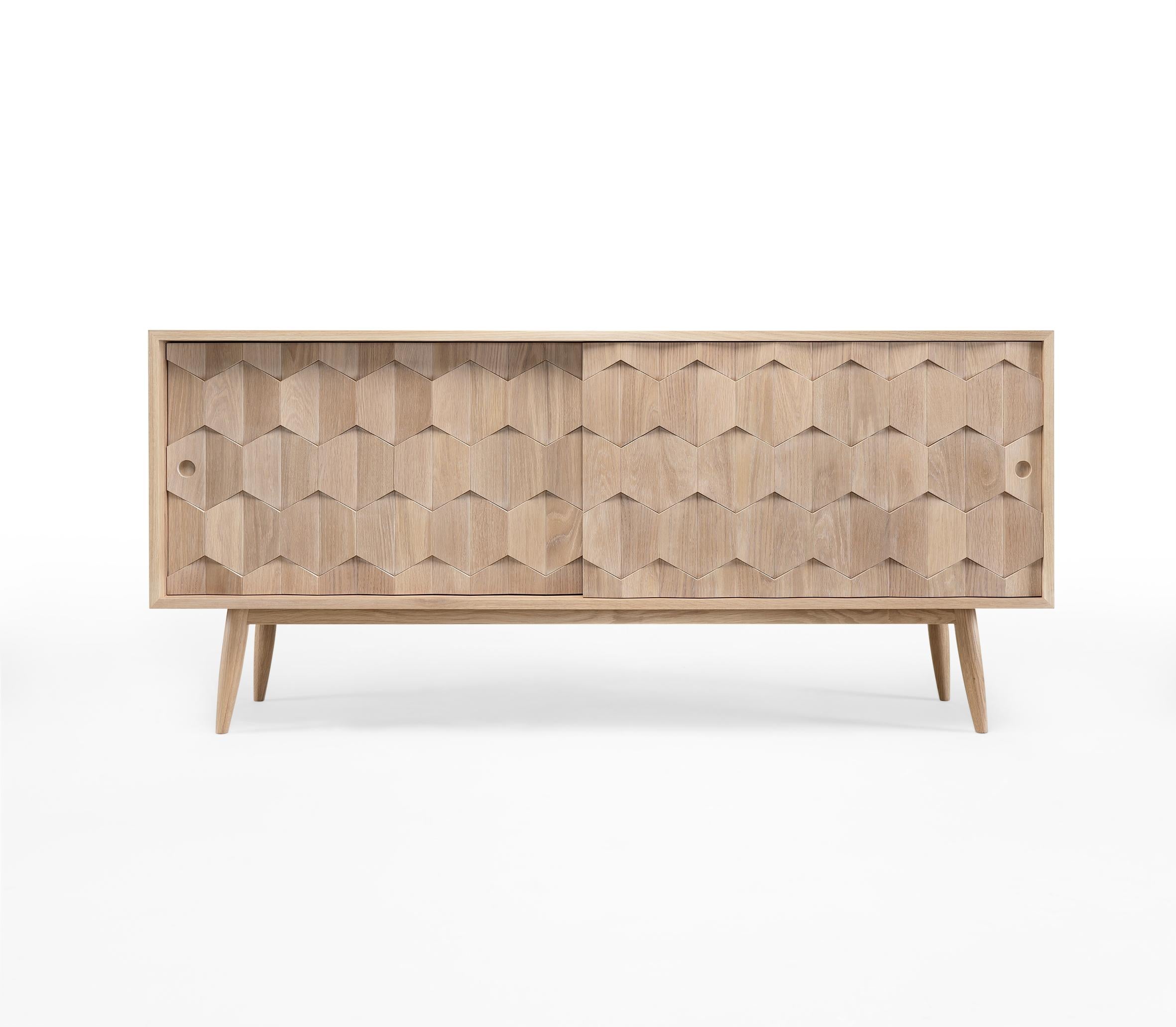 Scandinavian Modern Walnut or Oak Sideboard Credenza