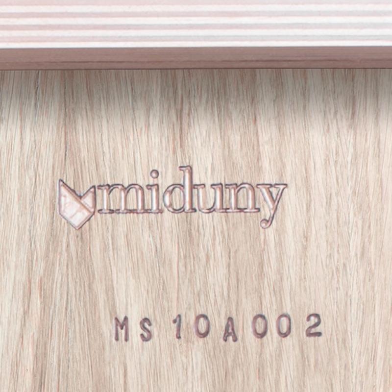 Contemporary Walnut Orange MiMi Square Table by Miduny, Made in Italy