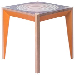 Walnut Orange MiMi Stool by Miduny, Made in Italy