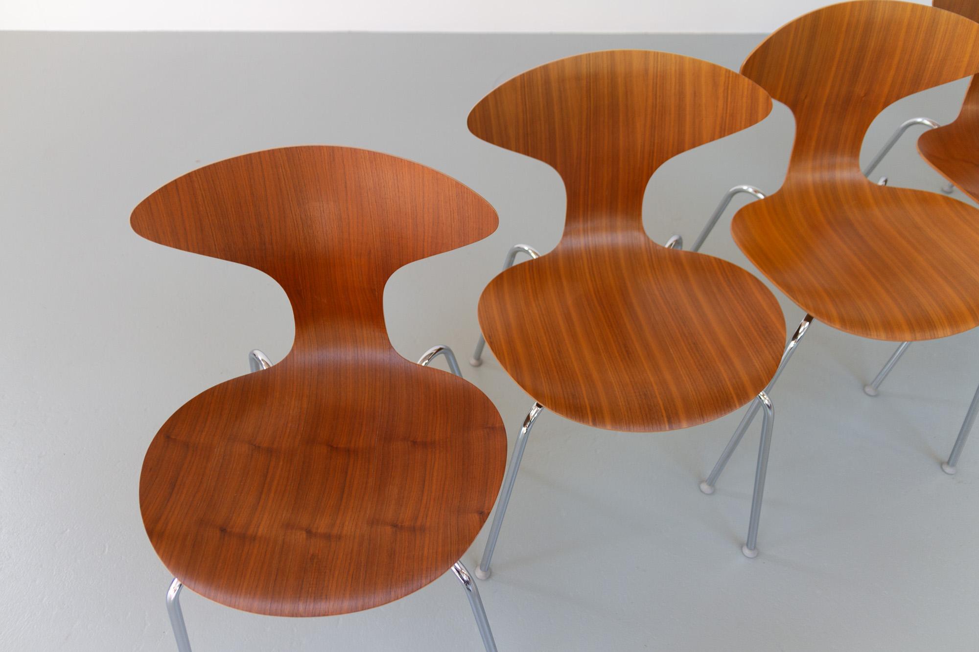 Walnut Orbit Dining Chairs by Ross Lovegrove for Bernhardt Design, Set of 8 For Sale 3