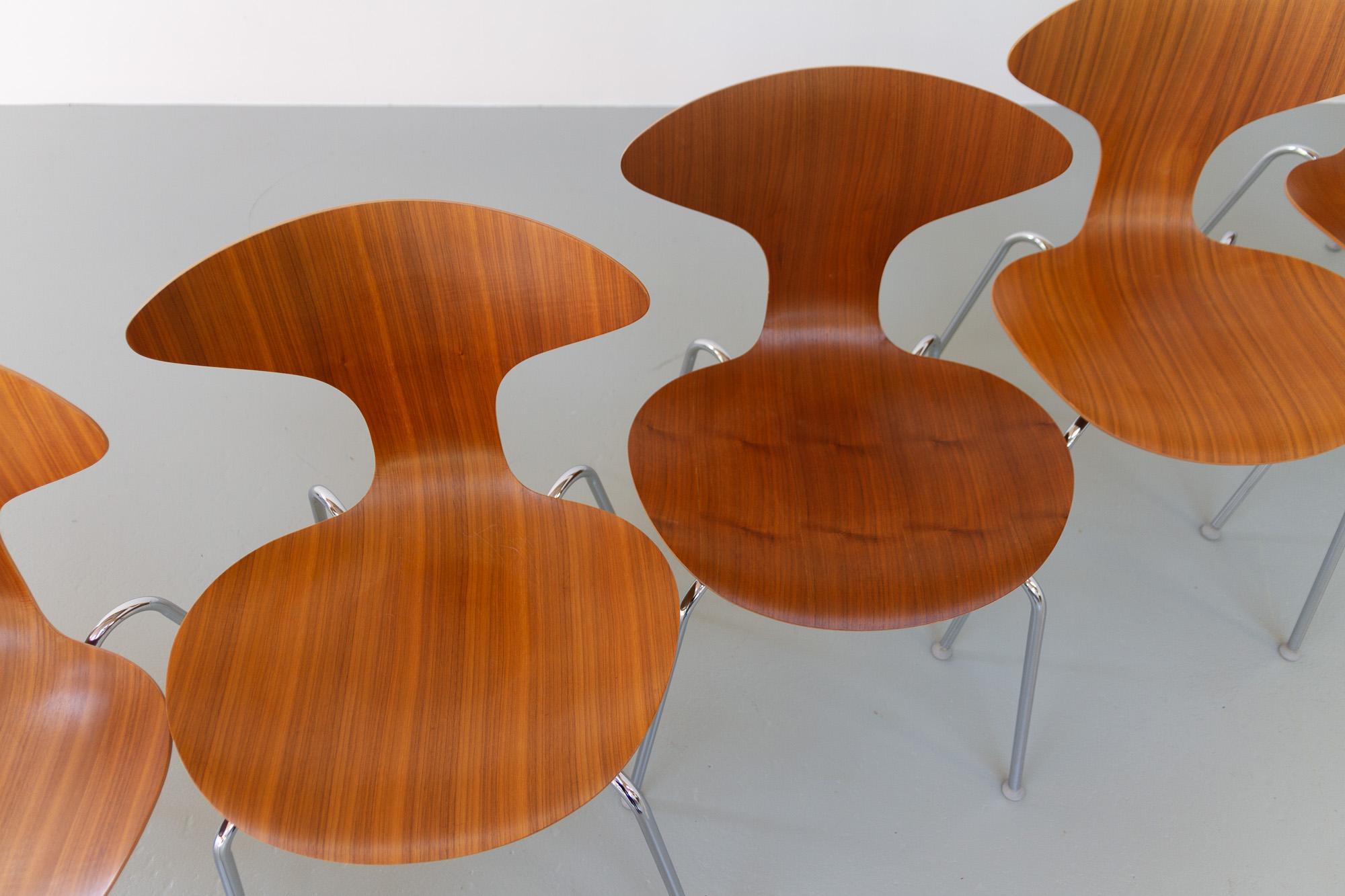 Walnut Orbit Dining Chairs by Ross Lovegrove for Bernhardt Design, Set of 8 For Sale 3