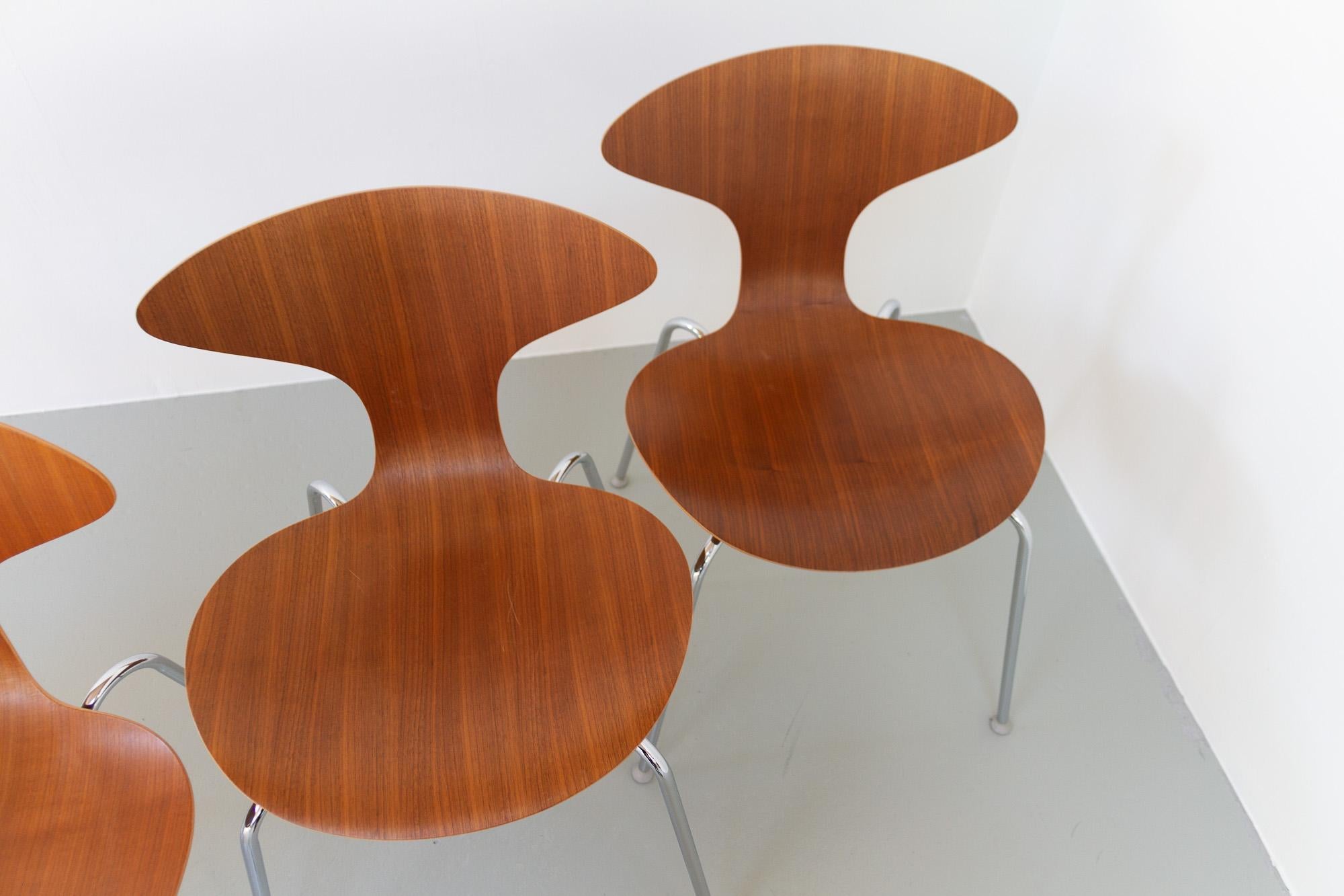Walnut Orbit Dining Chairs by Ross Lovegrove for Bernhardt Design, Set of 8 For Sale 5