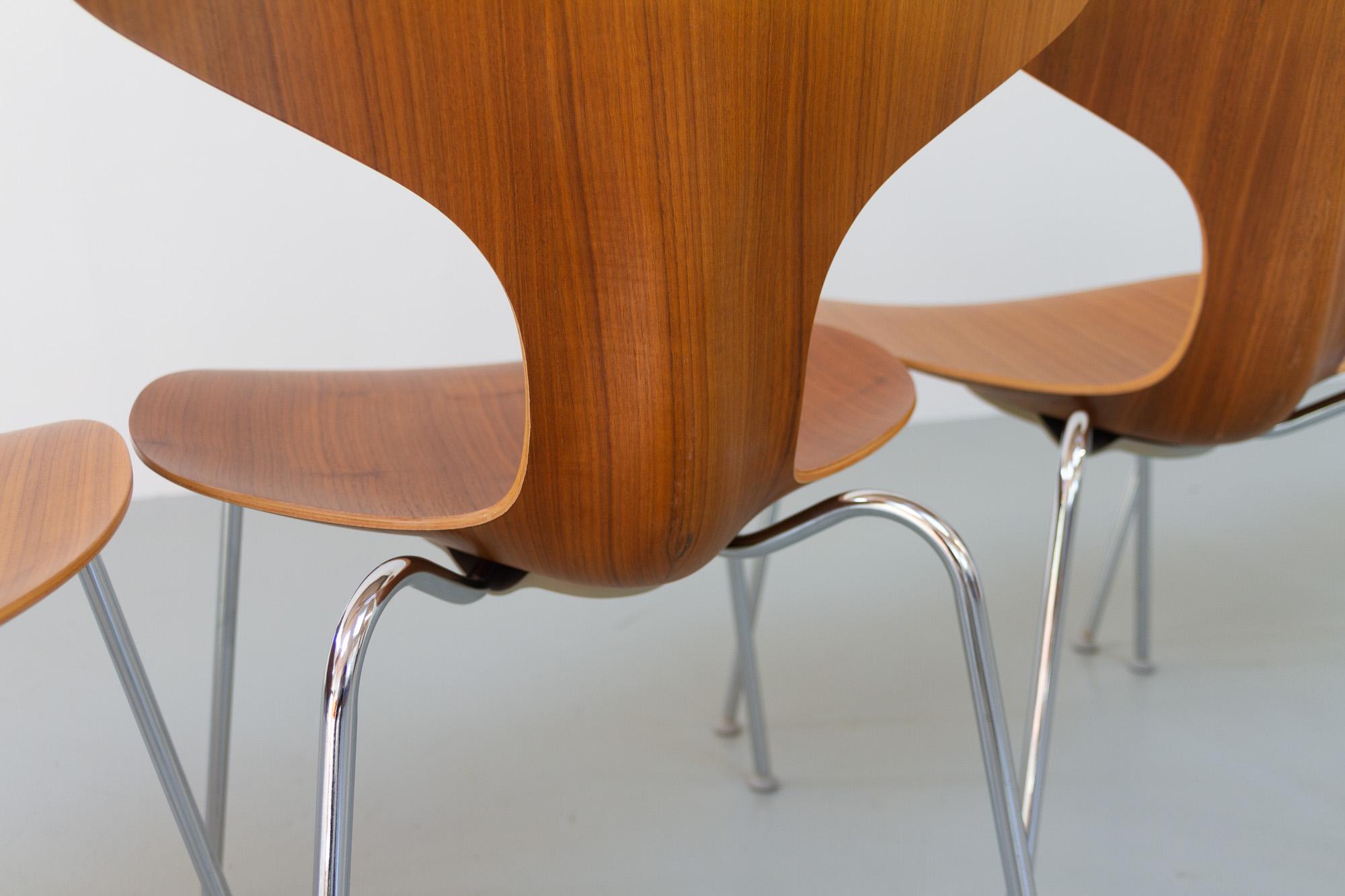 Contemporary Walnut Orbit Dining Chairs by Ross Lovegrove for Bernhardt Design, Set of 8 For Sale